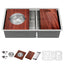 Sarlai 36in Undermount Workstation Sink - 16 Gauge 60/40 Double Bowl with Salad Prep Bowls