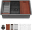 Sarlai 30'' Stainless Steel Black Single Bowl Workstation Kitchen Sink