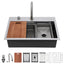 Sarlai 31'' Stainless Steel Topmount Single Bowl Waterfall Workstation Kitchen Sink