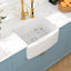 Sarlai 24'' White Apron Front Fireclay Farmhouse Sink, Single Bowl Ceramic Kitchen & Laundry Room Farm Basin