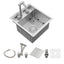 Sarlai 15'' x 17'' Undermount Workstation Single Bowl Stainless Steel Bar Sink