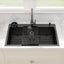 Sarlai 33''x22'' Gunmetal Black Drop-In Kitchen Sink, 16 Gauge Stainless Steel Topmount Single Bowl with Matching Kitchen Faucet