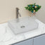 Sarlai 17.5''x13'' Diamond Rectangular Tempered Glass Bathroom Vessel Sink, Countertop Basin with Pop-up Drain Combo