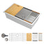 Sarlai 32in White Granite Composite Quartz Undermount Single Bowl Workstation Kitchen Sink