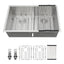 Sarlai 36 Inch Double Bowl 50/50 Low Divide Undermount Stainless Steel Kitchen Sink with Accessories
