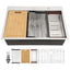 Sarlai Patent 33'' x 22'' Drop In Single Bowl Stainless Steel Workstation Kitchen Sink
