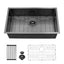 Sarlai 33'' Stainless Steel Single Bowl Gunmetal Black Undermount Kitchen Sink