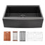 Sarlai 36'' x 22'' Black Stainless Steel Apron Front Workstation Farmhouse Sink