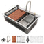 Sarlai 33'' x 22'' Stainless Steel Drop In Single Bowl Waterfall Workstation Kitchen Sink