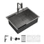 Sarlai 30''x22''Drop In Workstation Kitchen Sink 16 Gauge SUS304 Stainless Steel Single Bowl Topmount Sink with Pull Out Faucet & Soap Dispenser