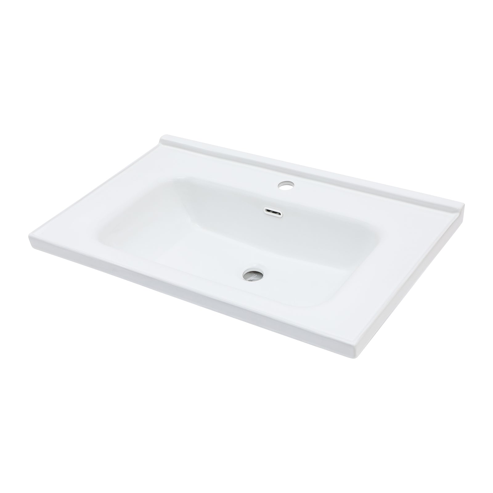 Sarlai 32 in x 20 in Drop-In Ceramic White Bathroom Sink Basin
