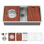 Sarlai 36''x 19''Stainless Steel Undermount Single Bowl Workstation Step Kitchen Sink