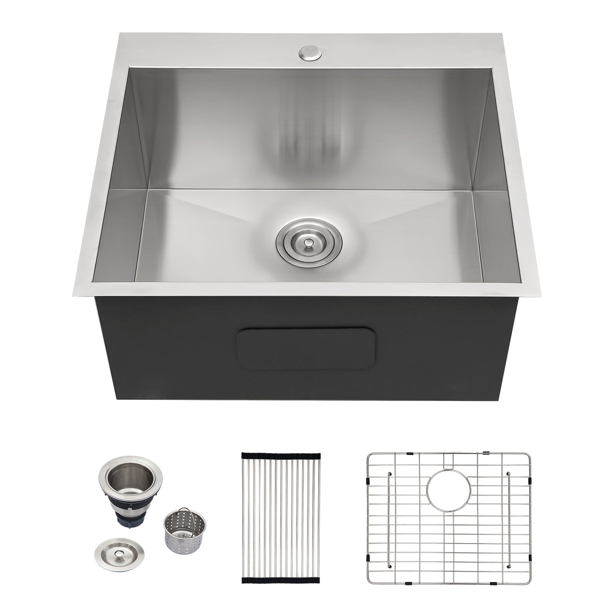 Sarlai 22'' Drop-In Laundry & Utility Kitchen Sink - 16 Gauge T304 Stainless Steel 22'' x 22'' x 12'' Main image