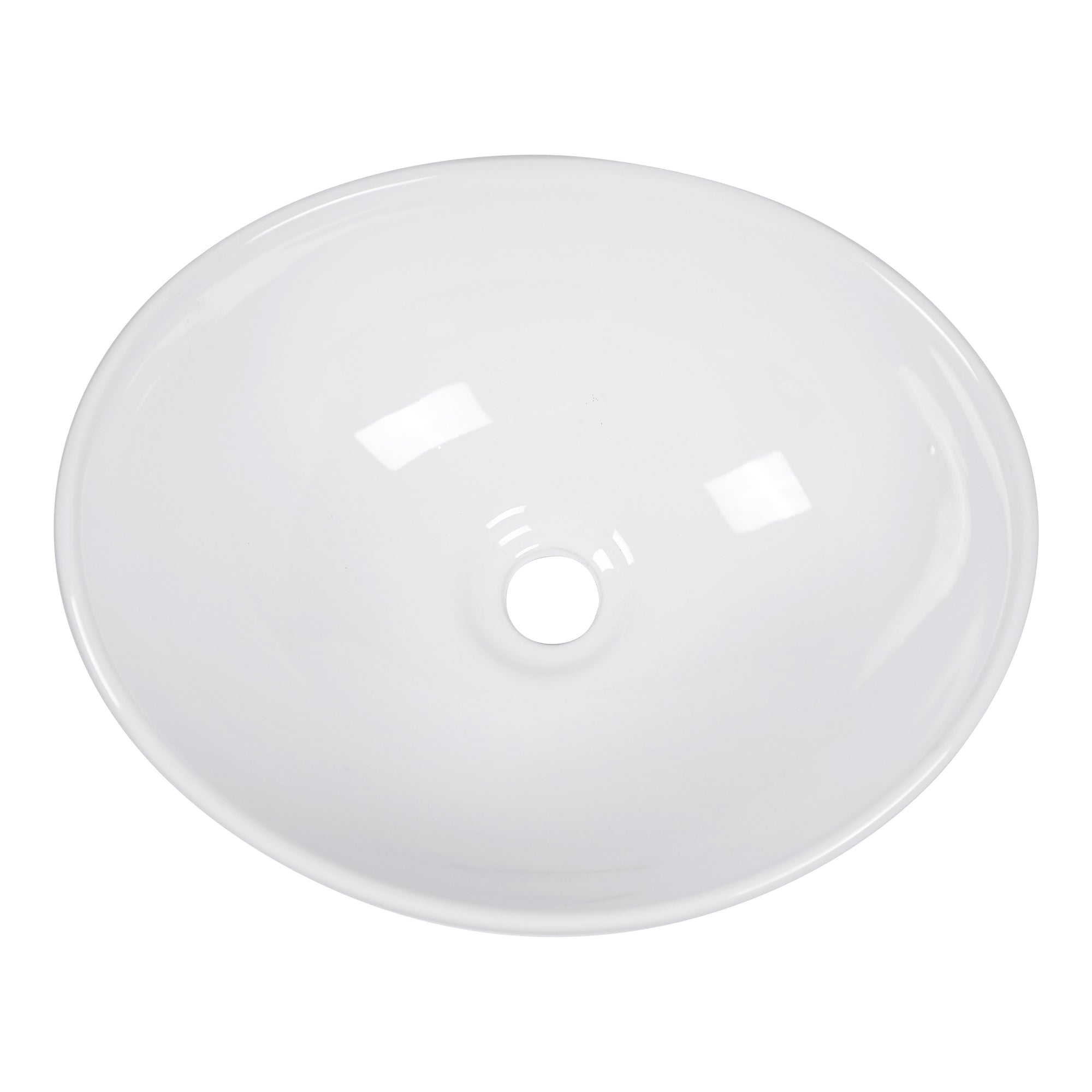 Oval Vessel Sink - Sarlai 16''x13'' Bathroom Sink Oval Shape Above Counter White Porcelain Ceramic Bathroom Vessel Vanity Sink Art Basin Main image