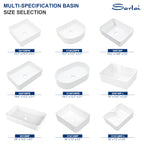 Sarlai 24'' x 14'' Ceramic Rectangle Vessel Drop-in Bathroom Sink