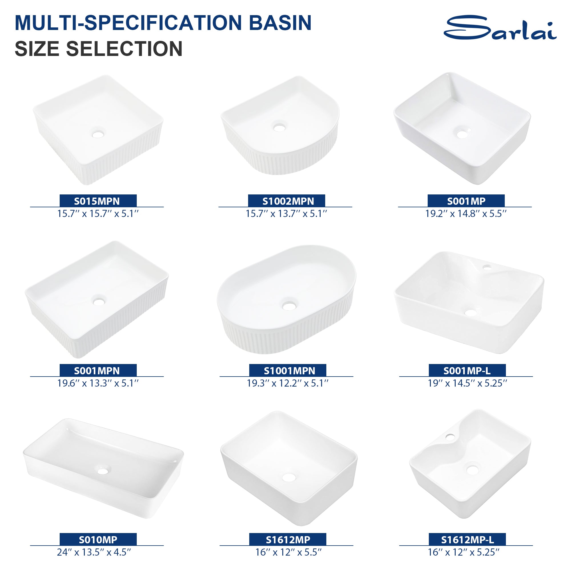 Sarlai 24'' x 14'' Ceramic Rectangle Vessel Drop-in Bathroom Sink