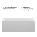 Sarlai 60'' x 32'' Acrylic Rectangular Apron Front Alcove Soaking Bathtub