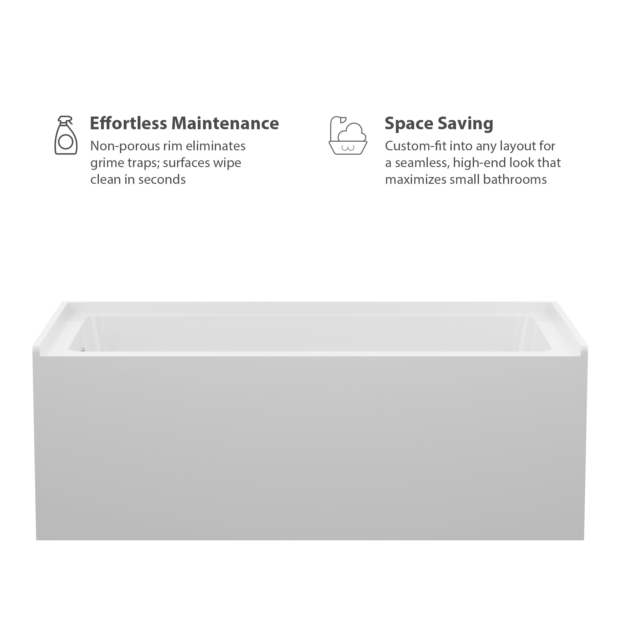 Sarlai 60'' x 32'' Acrylic Rectangular Apron Front Alcove Soaking Bathtub