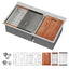 Sarlai 36in Drop In Double Bowl 60/40 Low Divide Stainless Steel Workstation Kitchen Sink