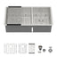 Sarlai 36'' Undermount Kitchen Sink 16 Gauge Stainless Steel 60/40 Double Bowl with Low Divider