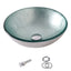 Sarlai 16 Inch Round Silver Foil Tempered Glass Vessel Sink Above Counter Bathroom Basin