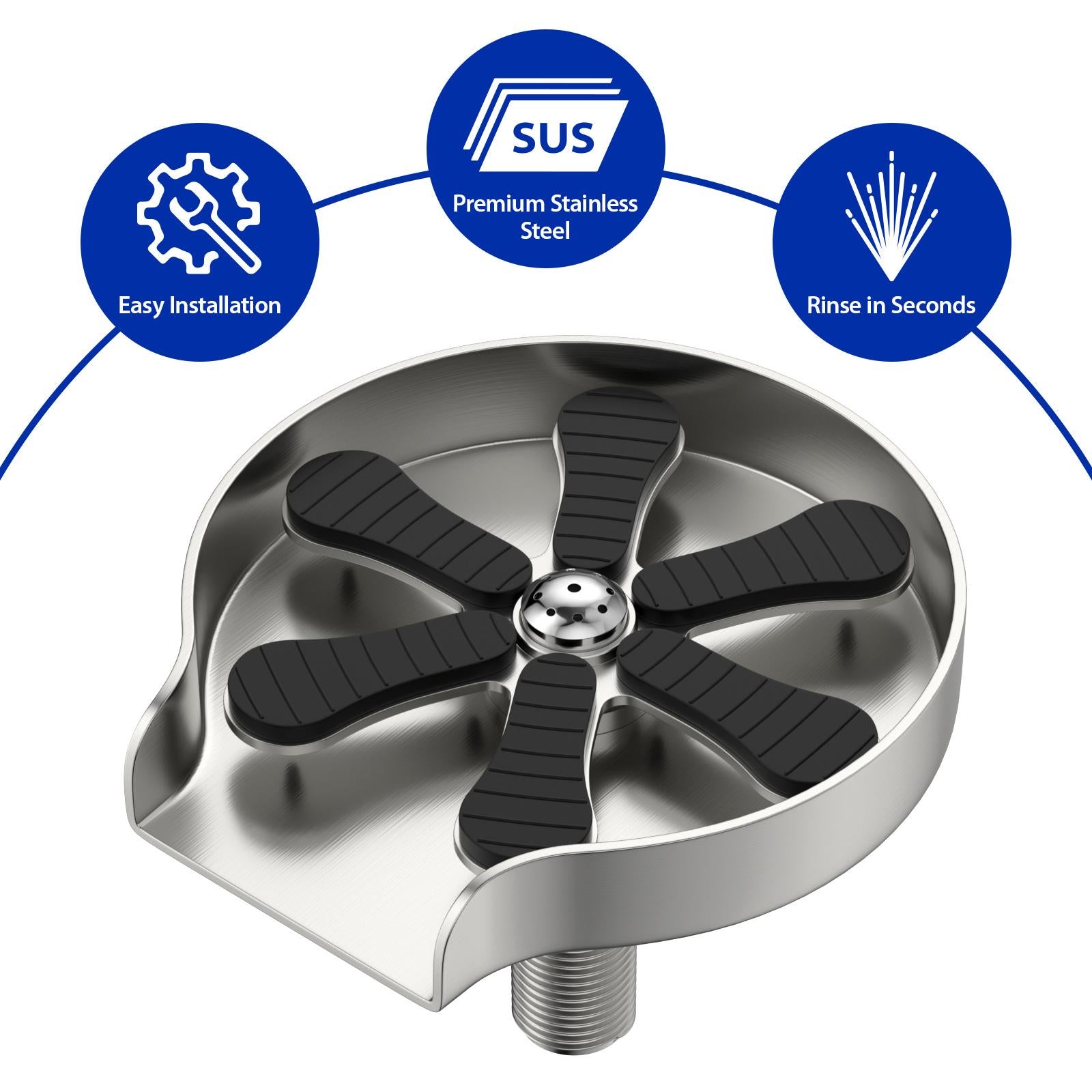 Sarlai Low Profile Stainless Steel Glass Rinser Sink Cup Washer Secondary image