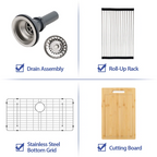 Sarlai 33'' White Quartz Composite Undermount Workstation Kitchen Sink