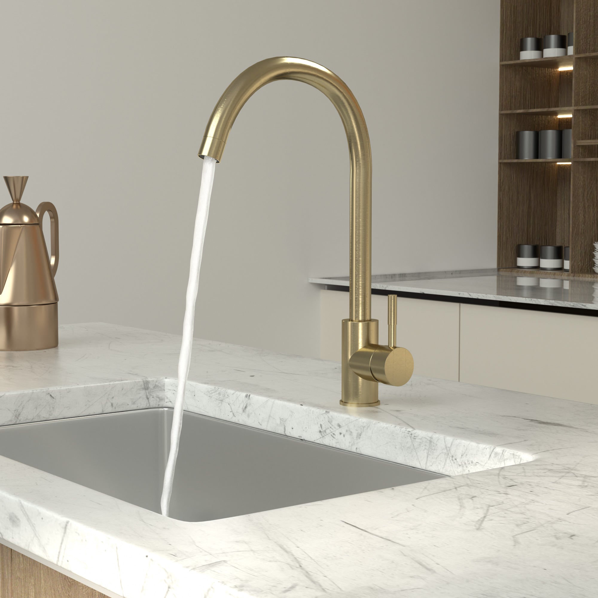 Sarlai 360 Degree Single Handle Brass Kitchen Faucet