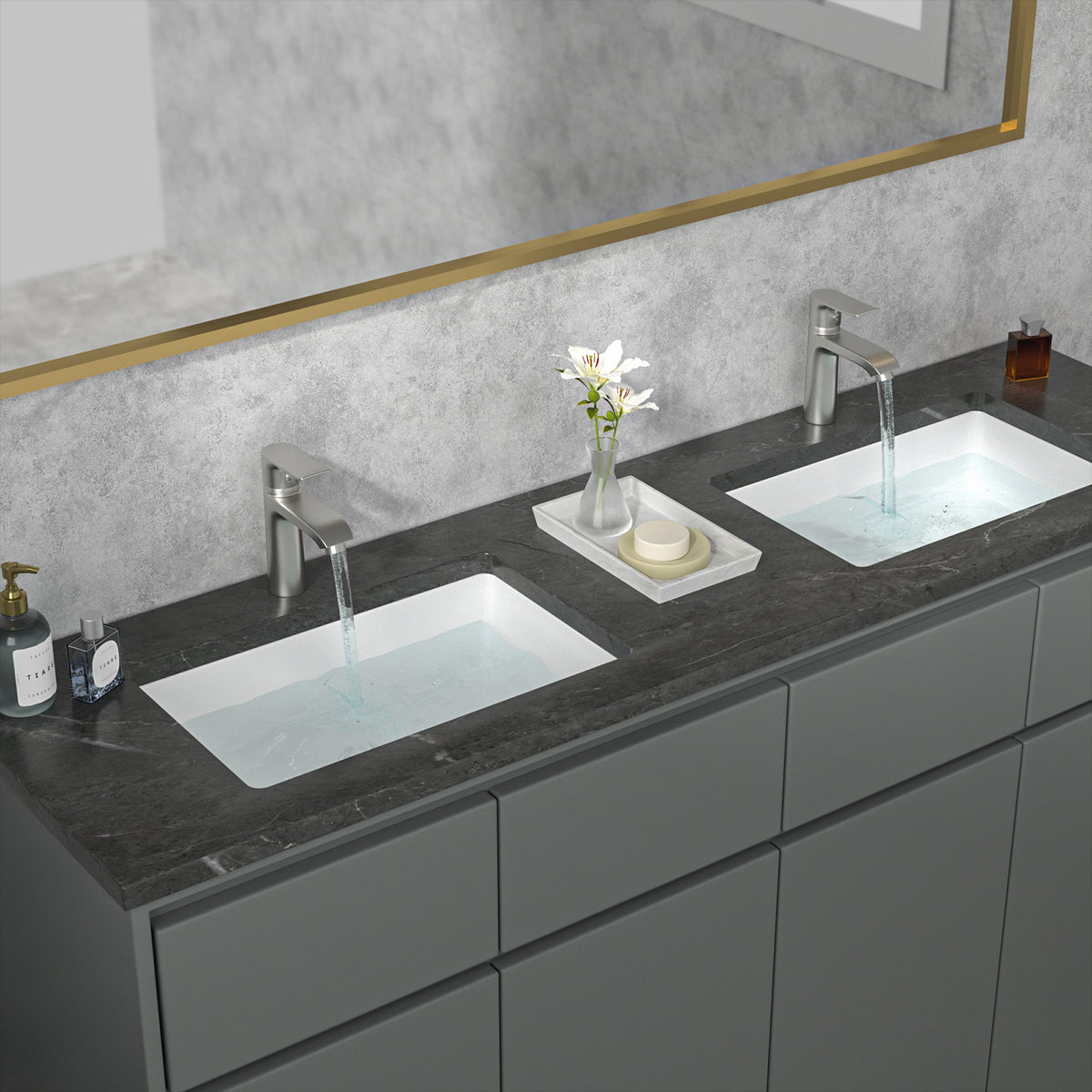 Sarlai 21''x13''Rectangular White Porcelain Undermount Bathroom Sink