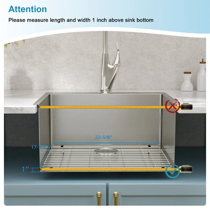 Sarlai 574 x 442mm Stainless Steel Kitchen Sink Bottom Grid