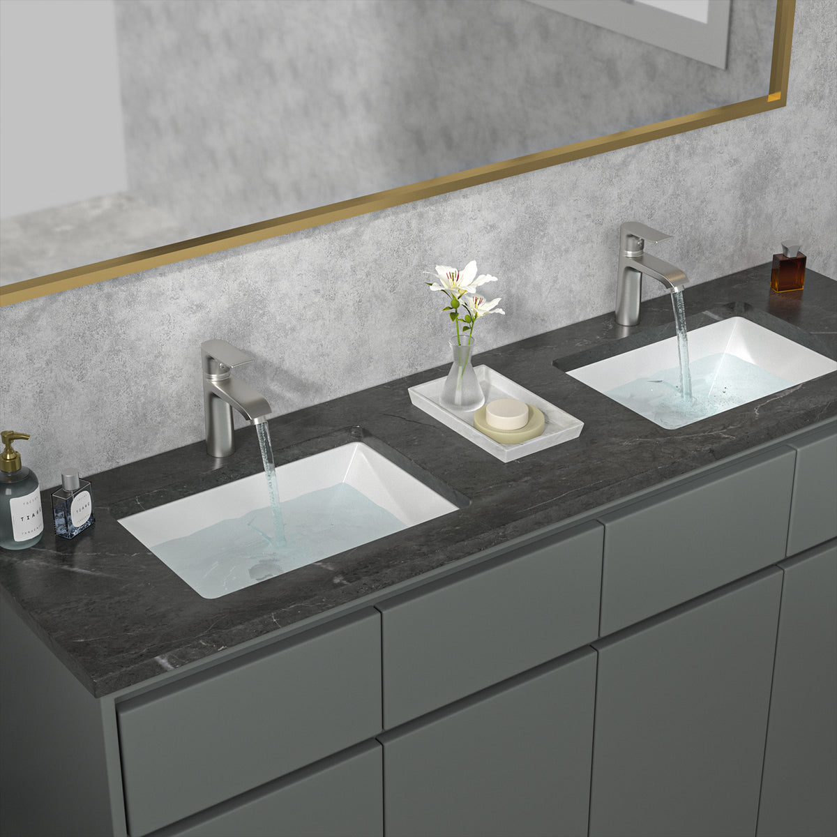 Sarlai 18.5''Rectangular White Ceramic Undermount Bathroom Sink