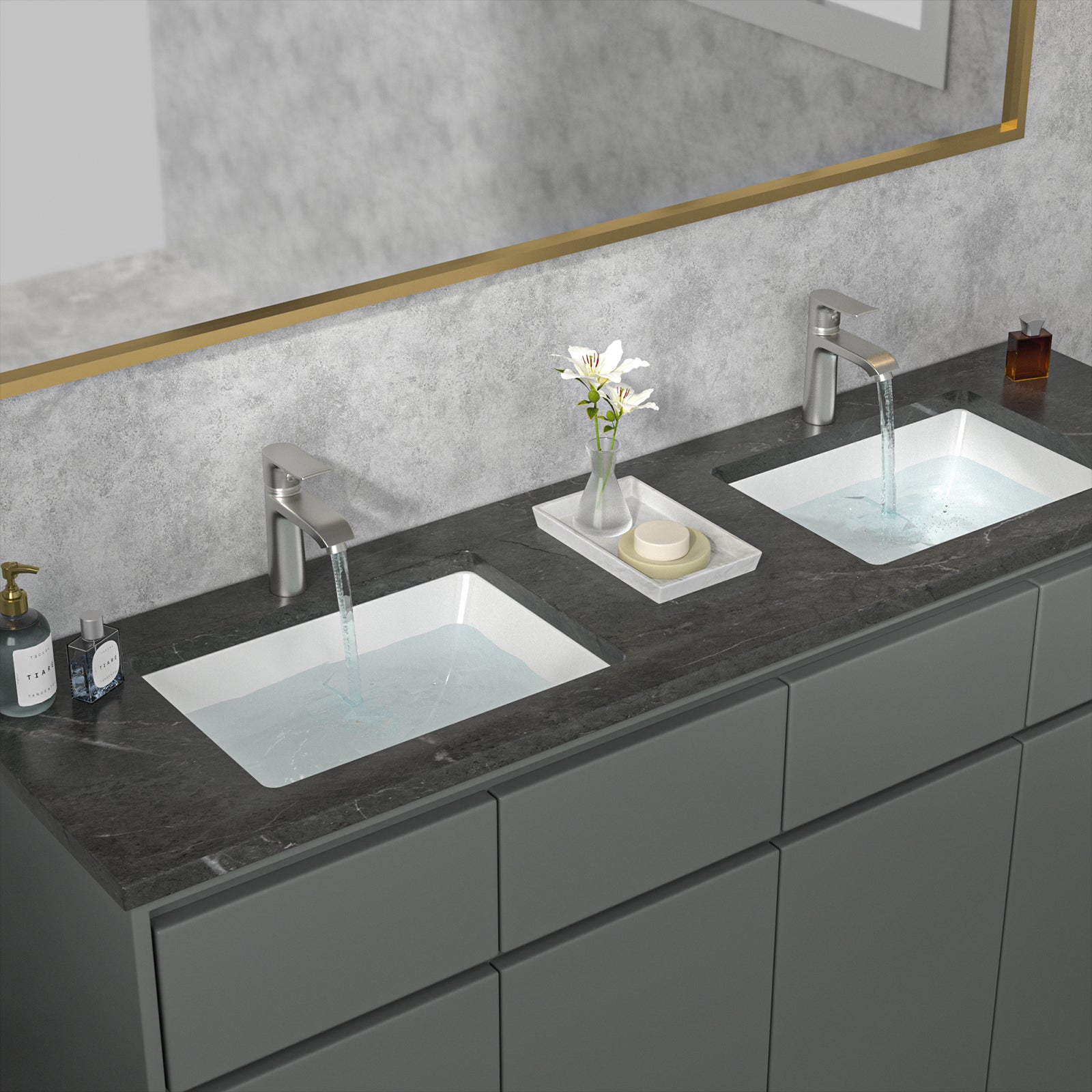 Sarlai 20''x15'' Rectangular White Porcelain Undermount Bathroom Sink Secondary image