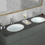 Sarlai 19''x16''Oval Undermount Bathroom Sink White Ceramic Sink With Overflow