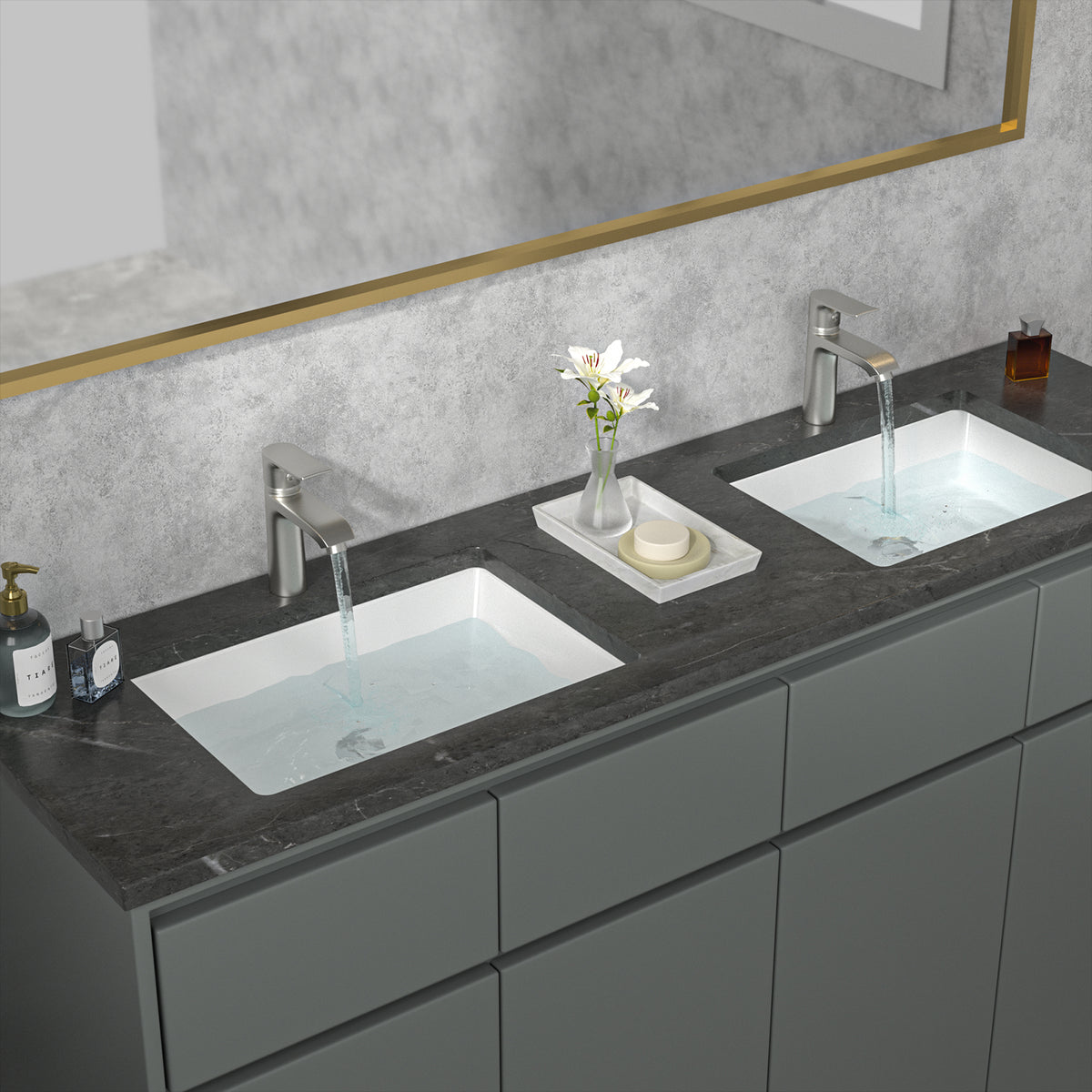 Sarlai 22''Rectangular White Porcelain Undermount Bathroom Sink