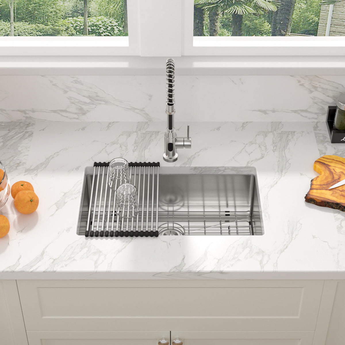 Sarlai 30''x 18''Stainless Steel Undermount Single Bowl Kitchen Sink
