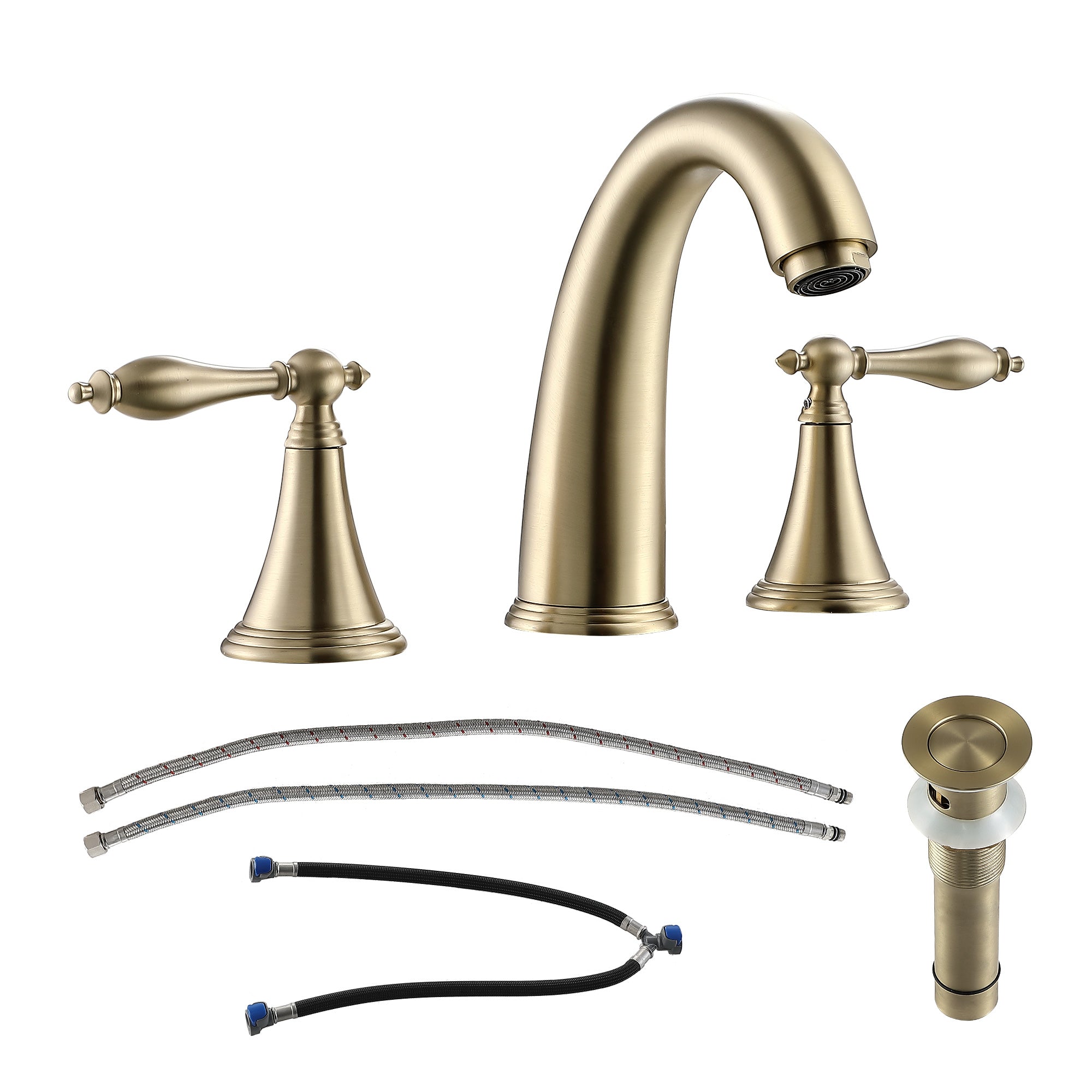 Sarlai 3-Hole 2-Handle Brass Bathroom Sink Faucet