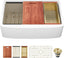 Sarlai 33 Inch White Curved Apron Fireclay Workstation Farmhouse Kitchen Sink with Gold Fixtures