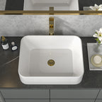 Sarlai 19'' x 15'' White Ceramic Rectangle Countertop Vessel Bathroom Sink