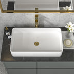 Sarlai 24'' x 14'' Ceramic Rectangle Vessel Drop-in Bathroom Sink