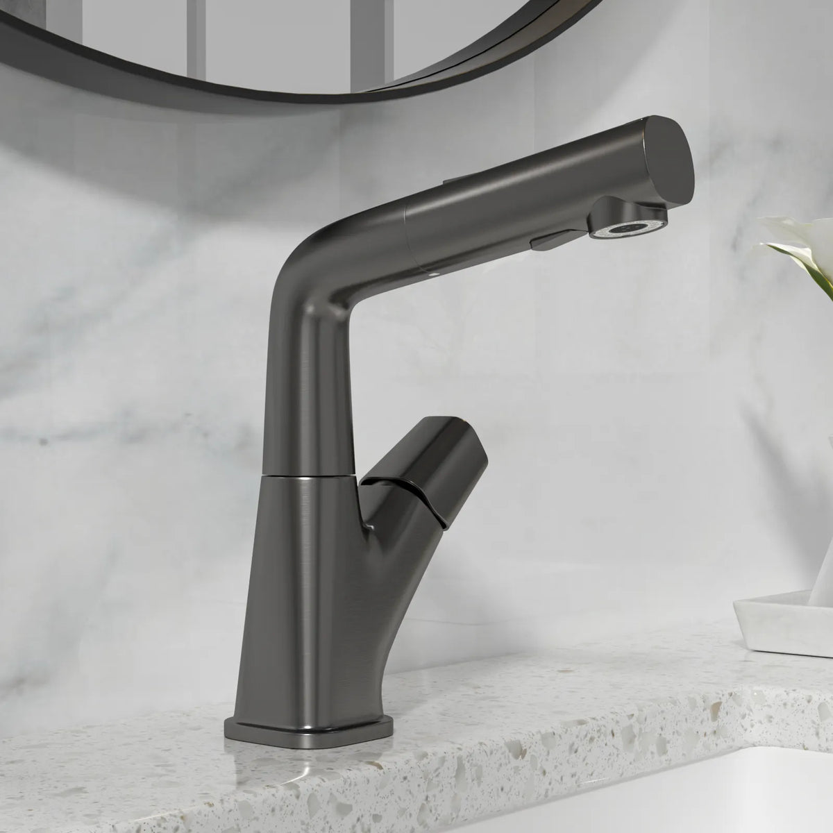 Sarlai 3 Modes 360 Rotating Pull Down Sprayer Stainless Steel Bathroom Faucet Main image