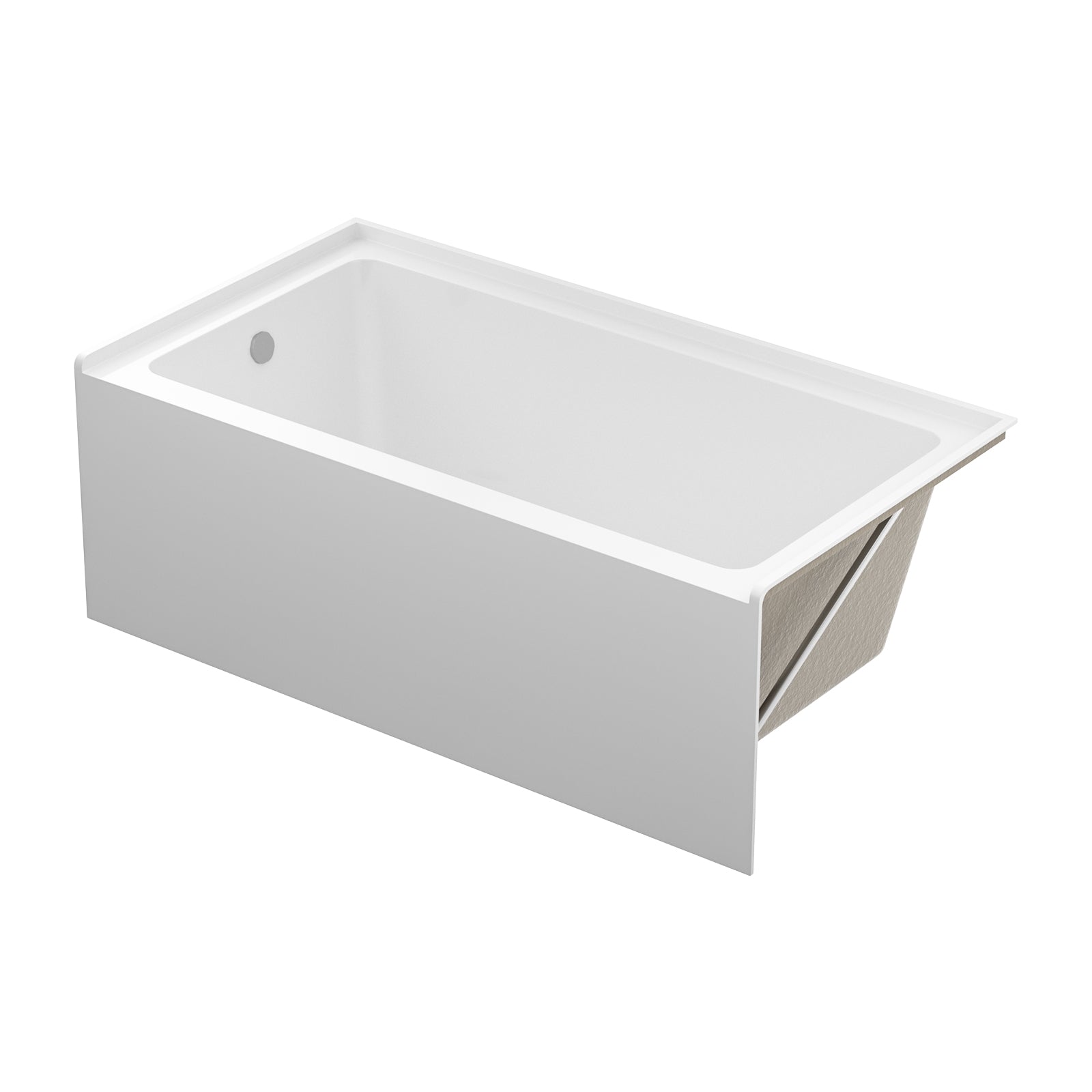 Sarlai 60'' x 32'' Acrylic Rectangular Apron Front Alcove Soaking Bathtub
