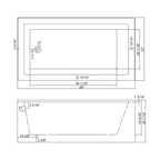 Sarlai 60'' x 32'' Acrylic Rectangular Apron Front Alcove Soaking Bathtub