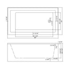 Sarlai 60'' x 32'' Acrylic Rectangular Apron Front Alcove Soaking Bathtub