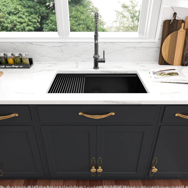 Sarlai 28'' Stainless Steel Undermount Gunmetal Black Kitchen Sink