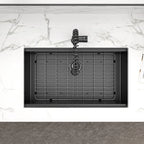 Sarlai 28'' Stainless Steel Undermount Gunmetal Black Kitchen Sink