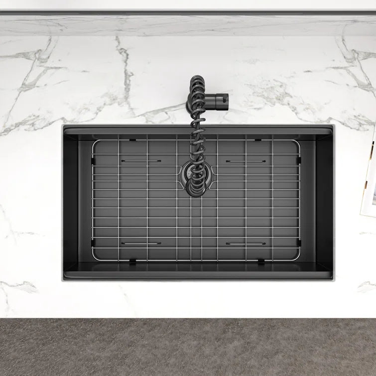 Sarlai 28'' Stainless Steel Undermount Gunmetal Black Kitchen Sink