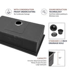 Sarlai 28'' Stainless Steel Undermount Gunmetal Black Kitchen Sink