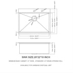 Sarlai 28 ''x 22'' Stainless Steel Drop-In Single Bowl Workstation Kitchen Sink