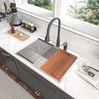 Sarlai 28 ''x 22'' Stainless Steel Drop-In Single Bowl Workstation Kitchen Sink