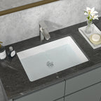 Sarlai 22''Rectangular White Porcelain Undermount Bathroom Sink